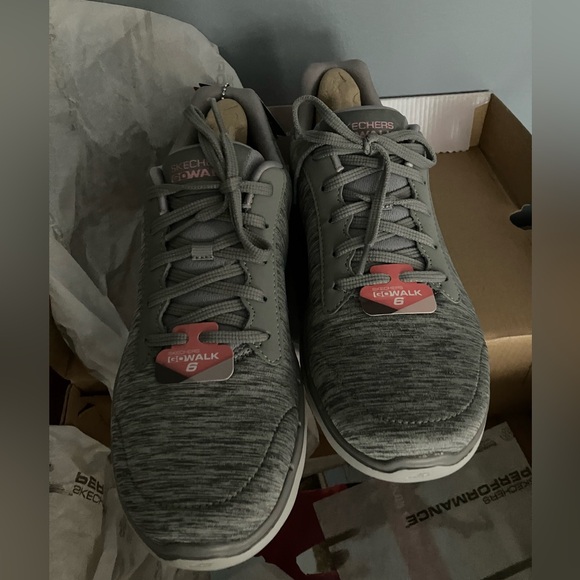 New! Skechers GoWalk 6 Magic Melody gray athletic shoes. - Picture 2 of 5